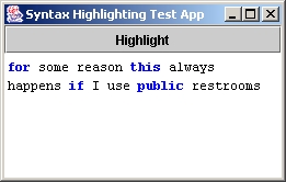Screenshot of Syntax Highlighting