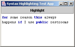 Screenshot of Syntax Highlighting